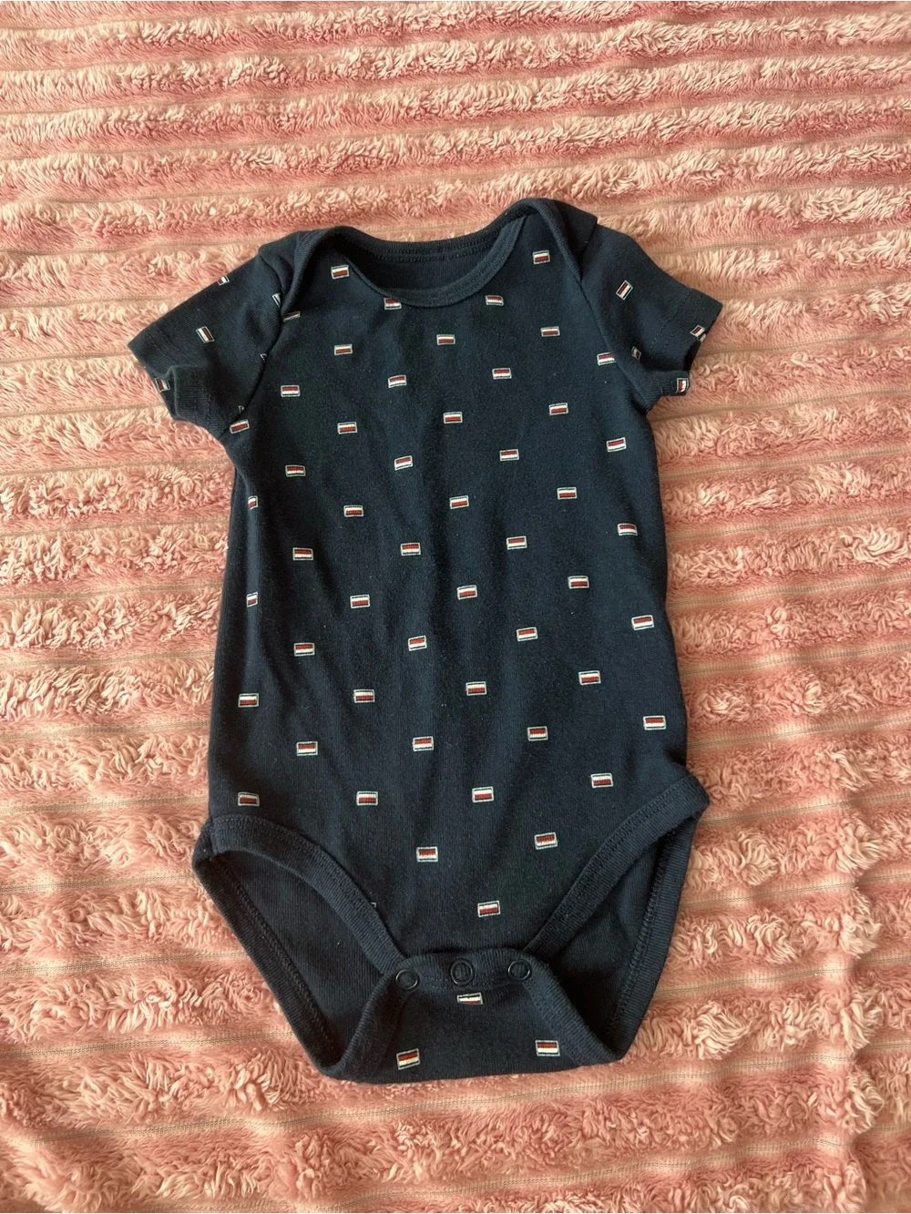 Tommy Hilfiger Short-Sleeve One-Piece Bodysuit Set - Red, White, Gray, Navy